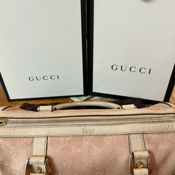 Gucci Pink Canvas Abbey Boston - Picture 3 of 15